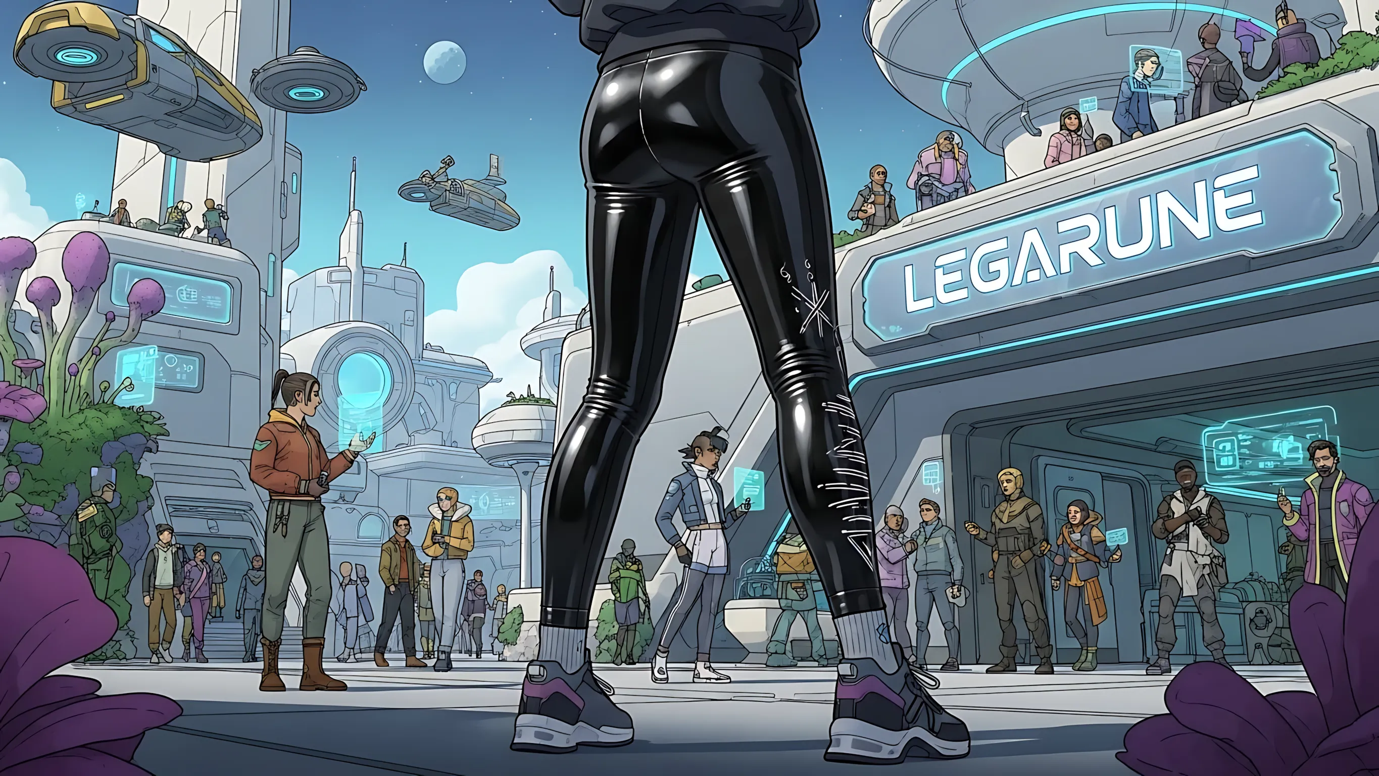 4 legarune worlds city vibrant leggings 345-1
